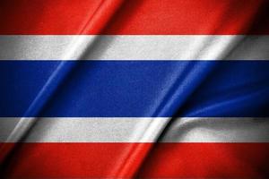 mörk thailand flagga vinka på vind, och med i hög grad detaljerad tyg textur foto