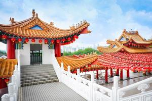 thean hou tempel på kuala lumpur malaysia tempel kinesisk årgång stil av buddhism foto