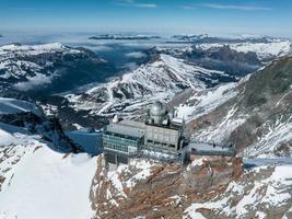 antenn panorama se av de sfinx observatorium på Jungfraujoch - topp av Europa foto