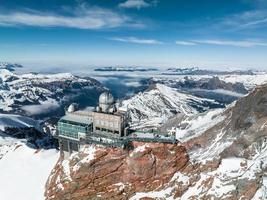 antenn panorama se av de sfinx observatorium på Jungfraujoch - topp av Europa foto