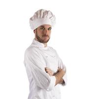 professionell kock på vit bakgrund foto