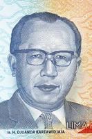 djuanda kartawidjaja en porträtt från indonesiska pengar foto