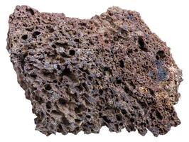 naturlig brun pimpsten mineral isolerat foto