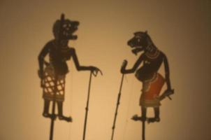 en traditionell thailand skugga marionett visa, traditionell skugga marionett. skugga spela har en lång historia i thailand foto