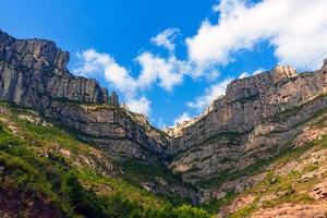 berg landskap av de montserrat massiv, Katalonien, Spanien. santa maria de montserrat kloster foto