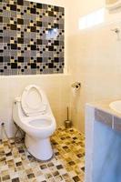 toalett skål i en modern badrum ,spola toalett rena badrum foto