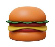 burger 3d framställa ikon. 3d framställa tecknad serie minimal ikon illustration foto