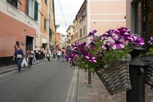 genua, Italien - Maj 5 2018 - euroflora lämna tillbaka till genua i de unik scenario av de nervi parker foto