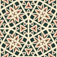 platt illustration vektor-stil bild av geometrisk blommig och löv i sömlös mönster foto