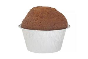 muffin i form för bakning isolerat på vit foto