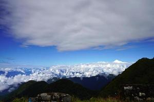 horisont bakgrunder med kanchenjanga topp foto