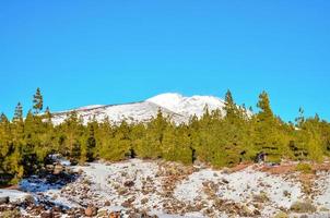 snöig berg topp se foto