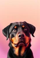 ai genererad rottweiler hund på lutning bakgrund foto