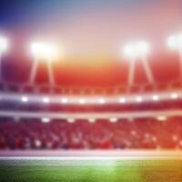 sporter fotboll stadion suddig bakgrund - ai genererad bild foto