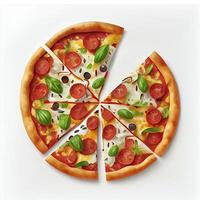 nyligen bakad varm vegetarian vegan pizza - ai genererad bild foto