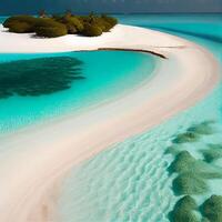 maldiverna vit sand strand och blå transparent hav - ai genererad bild foto