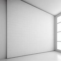 vit ljus rymlig studio med en stor fönster - ai genererad bild foto