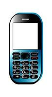2g cell telefon vektor klämma konst i blå Färg. isolerat knappsats mobil på vit bakgrund foto