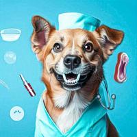 en dental klinik med en hund bild för djur veterinär kirurg foto