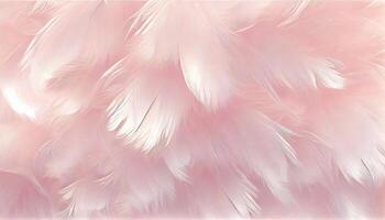 generativ ai, skön ljus rosa närbild fjädrar, fotorealistisk bakgrund. små fluffig rosa fjädrar slumpvis spridd formning foto