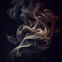 tjock vit rök på en mörk bakgrund - ai genererad bild foto