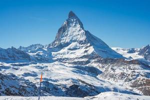 naturskön soluppgång eller solnedgång se av matter - ett av de mest känd och ikoniska swiss berg, zermatt, valais, schweiz foto