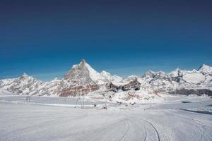 naturskön soluppgång eller solnedgång se av matter - ett av de mest känd och ikoniska swiss berg, zermatt, valais, schweiz foto