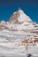 naturskön soluppgång eller solnedgång se av matter - ett av de mest känd och ikoniska swiss berg, zermatt, valais, schweiz foto