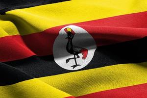 3d illustration närbild flagga av uganda foto