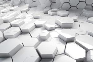 abstrakt trogen yta begrepp med hexagoner. trendig sci-fi teknologi bakgrund foto