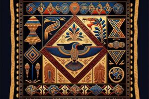 egyptisk mönster för tapet bakgrund. egypten stil. ai genererad foto