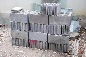 cement tegelstenar för byggnad i konstruktion webbplats foto