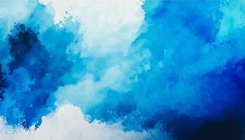 blå tona vattenfärg målad täcka över på målning papper bakgrund, generativ ai foto
