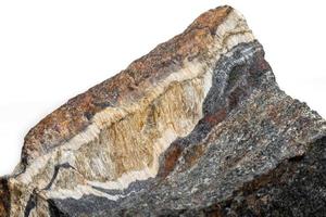 makro mineral sten orm öga i de sten en vit bakgrund foto