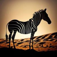 zebra silhuett ai genererad foto