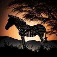 zebra silhuett ai genererad foto