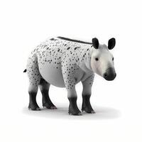 tapir illustration aktivitet på vit bakgrund ai genererad foto