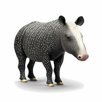 tapir illustration aktivitet på vit bakgrund ai genererad foto