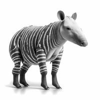 tapir illustration aktivitet på vit bakgrund ai genererad foto