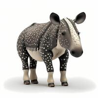 tapir illustration aktivitet på vit bakgrund ai genererad foto