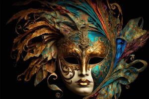 venetian karneval mask. ai genererad foto