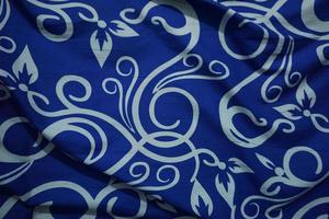 ljus blå bakgrund med batik ornament sådan som blommor foto