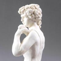 retro vit statyett David italiensk renässans David michael angelo skulptör Italien statyett plåster naken David staty David kärlek foto