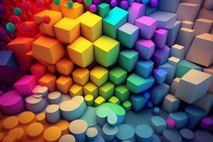 regnbåge av färgrik block abstrakt bakgrund generativ ai foto