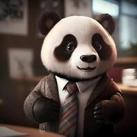 panda affärsman illustration ai genererad foto