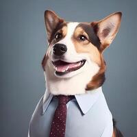 hund affärsman illustration ai genererad foto