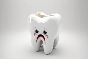 ai genererad tand förfall. mun och tänder hälsa begrepp. olika dental sjukdomar. design för baner, designer, dental klinik eller sjukhus. foto