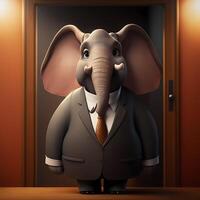 elefant affärsman illustration ai genererad foto