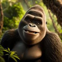 gorilla illustration ai genererad foto