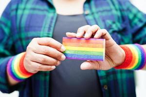 HBTQ flagga, regnbåge Färg kärlek symbol, stolthet månad i juni, vektor illustration. foto